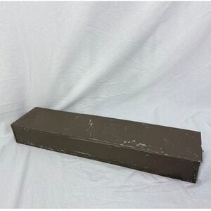 Vintage Lefebure Safe Deposit Box Metal Brown Industrial‎ Storage